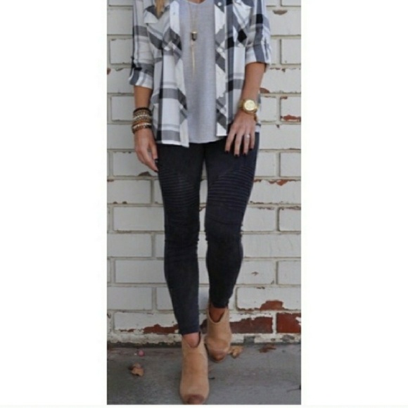 Moto Legging Pants W/Ankle Zip - Picture 3 of 6